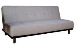 Duke Leather Effect Futon Sofa Bed - White